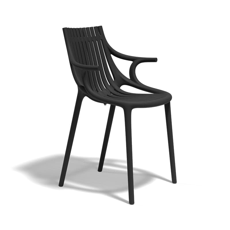 Chaise avec accoudoirs IBIZA - noir