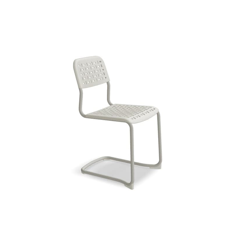 Chaise TUBE base luge - blanc perle