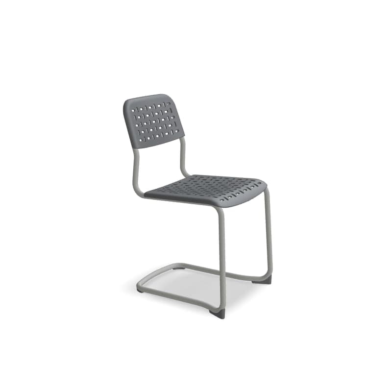 Chaise TUBE base luge - gris clair