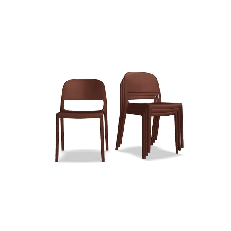 Lot de 4 chaises BLENDY - brique