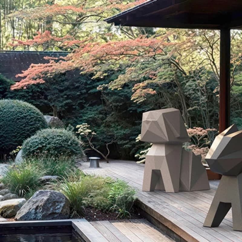 Statue Chien XL Design INU ORIGAMI