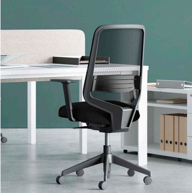 Chaise de bureau ergonomique pivotante blanc et gris Workspace par  CorLiving à hauteur réglable WHR-401-O