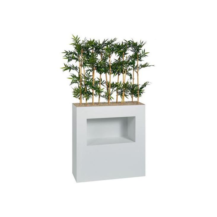 Plantes artificielles en jardinière H 183 cm Bambous coloris Blanc de Genexco