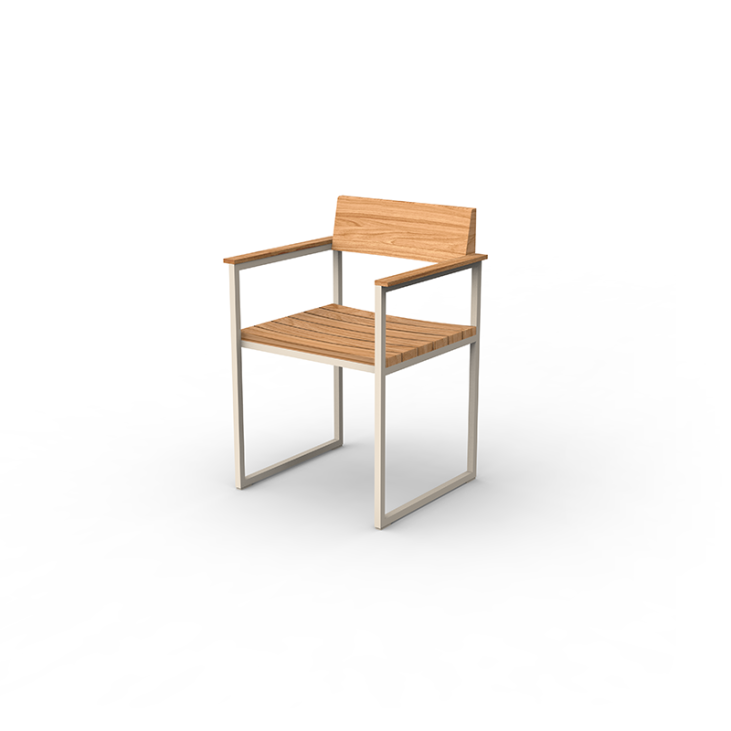 Chaise outdoor design en aluminium et bois VINEYARD