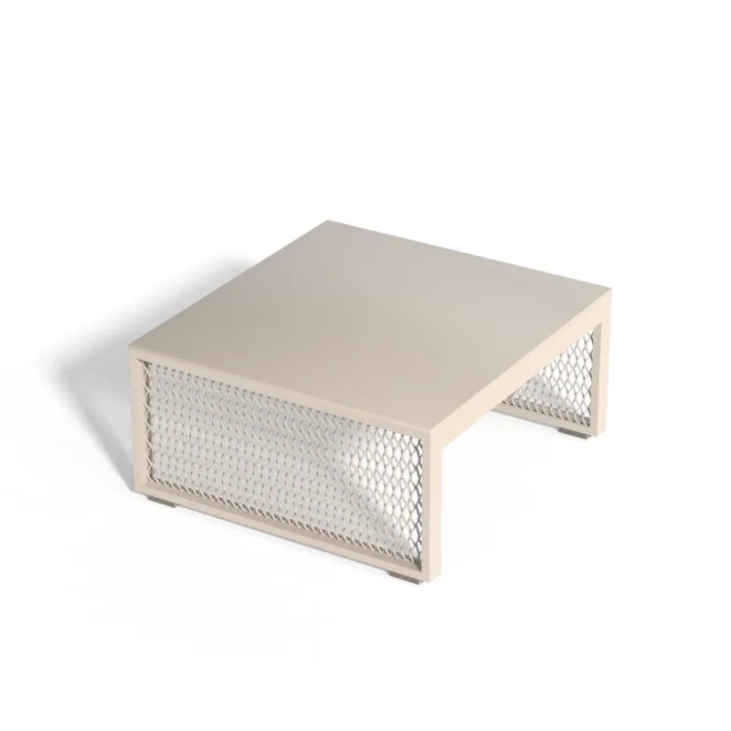 Table basse carrée design industriel en aluminium The FACTORY pour intérieur et extérieur