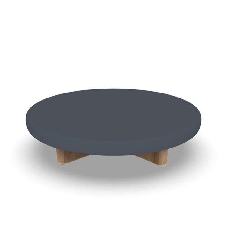 Table basse ronde MILOS pieds en bois plateau en aluminium
