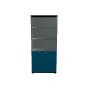 Armoire H 183 cm semi-ouverte COLOR MDD Coloris de la façade : Bleu de Prusse mat