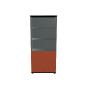 Armoire H 183 cm semi-ouverte COLOR MDD Coloris de la façade : Rouge mat