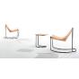 Assises basculant rocking chair Apelle DN, design en cuir et acier Midj