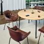 Chaises pied métal, assise/dossier tapissée drapée pour salle à manger, de réunion BALTIC MDD