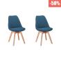2 chaises scandinaves piètement à 4 pieds en hêtre, assise et dossier tapisses