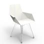 Chaise pied transparent avec accoudoirs FAZ Coloris : Blanc