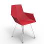 Chaise pied transparent avec accoudoirs FAZ Coloris : Rouge