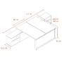 Dimensions du multipostes sur meuble rangement OGI Q pieds cadre en métal, MDD
