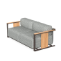 Canapé outdoor en aluminium et teck, assise en mousse TULUM de Vondom