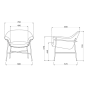 Dimensions du fauteuil lounge design ISMO de MDD