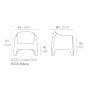 Dimensions du fauteuil lounge intérieur extérieur SOLID de Vondom