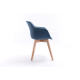 Chaise scandinave piètement à 4 pieds en hêtre, assise et dossier tapissés