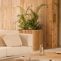 Pot indoor-outdoor rectangulaire en aluminium et bois VINEYARD