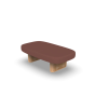 Table basse rectangulaire MILOS pieds en bois plateau en aluminium