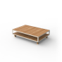 Table basse indoor-outdoor rectangulaire en aluminium et bois VINEYARD