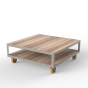 Table basse outdoor carrée design VINEYARD Coloris : Gris castor